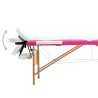 Table de massage pliable 2 zones Bois Blanc et rose 