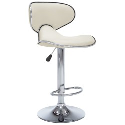 Tabourets de bar lot de 2 crème similicuir 