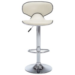 Tabourets de bar lot de 2 crème similicuir 