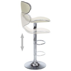 Tabourets de bar lot de 2 crème similicuir 
