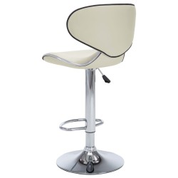 Tabourets de bar lot de 2 crème similicuir 