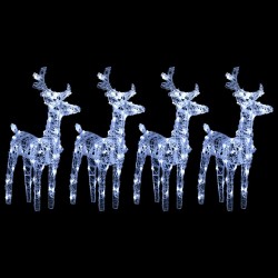 Rennes de Noël 4 pcs 160 LED Blanc froid Acrylique 