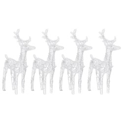 Rennes de Noël 4 pcs 160 LED Blanc froid Acrylique 