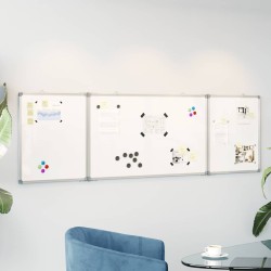 Tableau blanc magnétique pliable 200x60x1,7 cm aluminium 