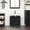 Meuble de salle de bain lavabo tiroirs chêne noir 60x34,5x60 cm 
