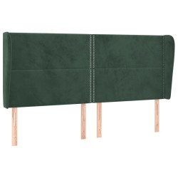 Tête de lit avec oreilles Vert foncé 183x23x118/128 cm Velours 