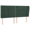 Tête de lit avec oreilles Vert foncé 183x23x118/128 cm Velours 