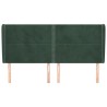 Tête de lit avec oreilles Vert foncé 183x23x118/128 cm Velours 
