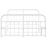 Cadre de lit métal sans matelas et pied de lit blanc 150x200 cm 