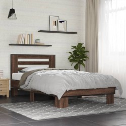 Cadre de lit sans matelas chêne marron 75x190 cm 