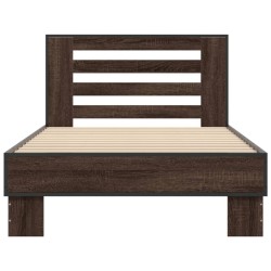 Cadre de lit sans matelas chêne marron 75x190 cm 