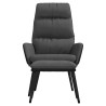 Chaise de relaxation avec tabouret Gris foncé Tissu similicuir 