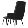Chaise de relaxation avec tabouret Gris foncé Tissu similicuir 