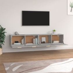 Armoires murales 2 pcs Gris béton 100x36,5x35 cm 