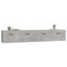 Armoires murales 2 pcs Gris béton 100x36,5x35 cm 