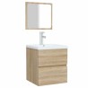 Armoire de bain avec miroir chêne sonoma bois d'ingénierie 