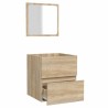 Armoire de bain avec miroir chêne sonoma bois d'ingénierie 