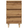Table de chevet chêne artisanal 40x35x69 cm bois d’ingénierie 