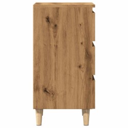 Table de chevet chêne artisanal 40x35x69 cm bois d’ingénierie 