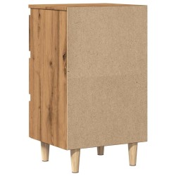 Table de chevet chêne artisanal 40x35x69 cm bois d’ingénierie 