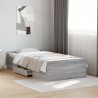 Cadre de lit avec tiroirs sans matelas sonoma gris 100x200 cm 