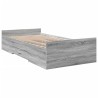 Cadre de lit avec tiroirs sans matelas sonoma gris 100x200 cm 