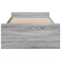 Cadre de lit avec tiroirs sans matelas sonoma gris 100x200 cm 