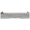 Cadre de lit avec tiroirs sans matelas sonoma gris 100x200 cm 