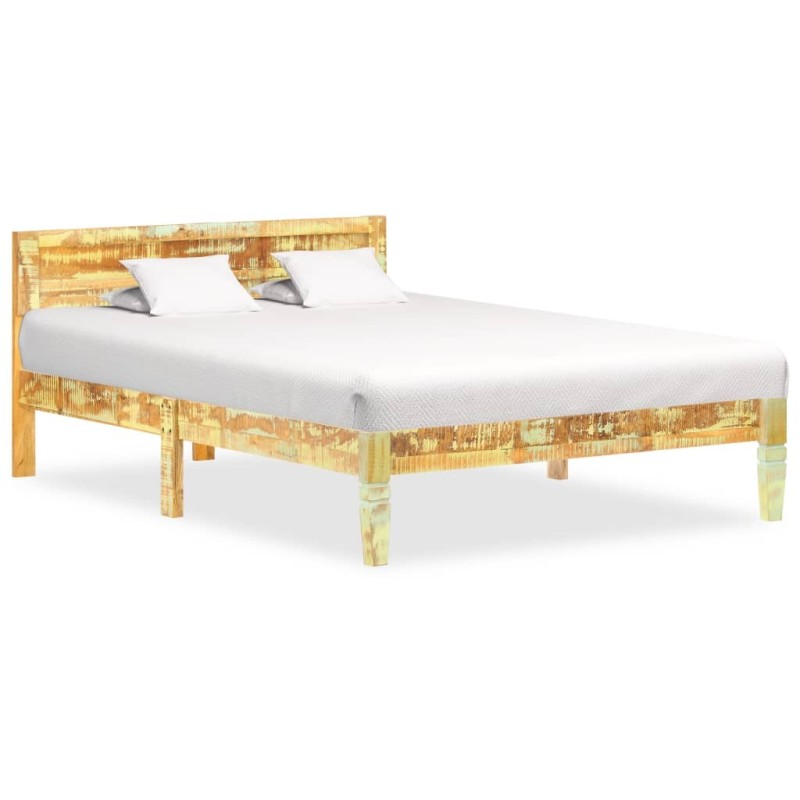 Cadre de lit sans matelas Bois de récupération massif 120x200cm 