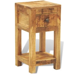 Table de chevet avec 1 tiroir Bois massif de manguier  