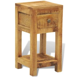 Table de chevet avec 1 tiroir Bois massif de manguier  