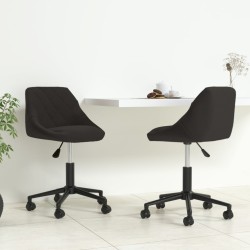 Chaises pivotantes à manger lot de 2 noir velours 