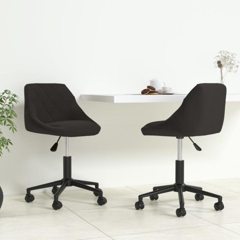 Chaises pivotantes à manger lot de 2 noir velours Chaises pivotantes à manger lot de 2 noir velours