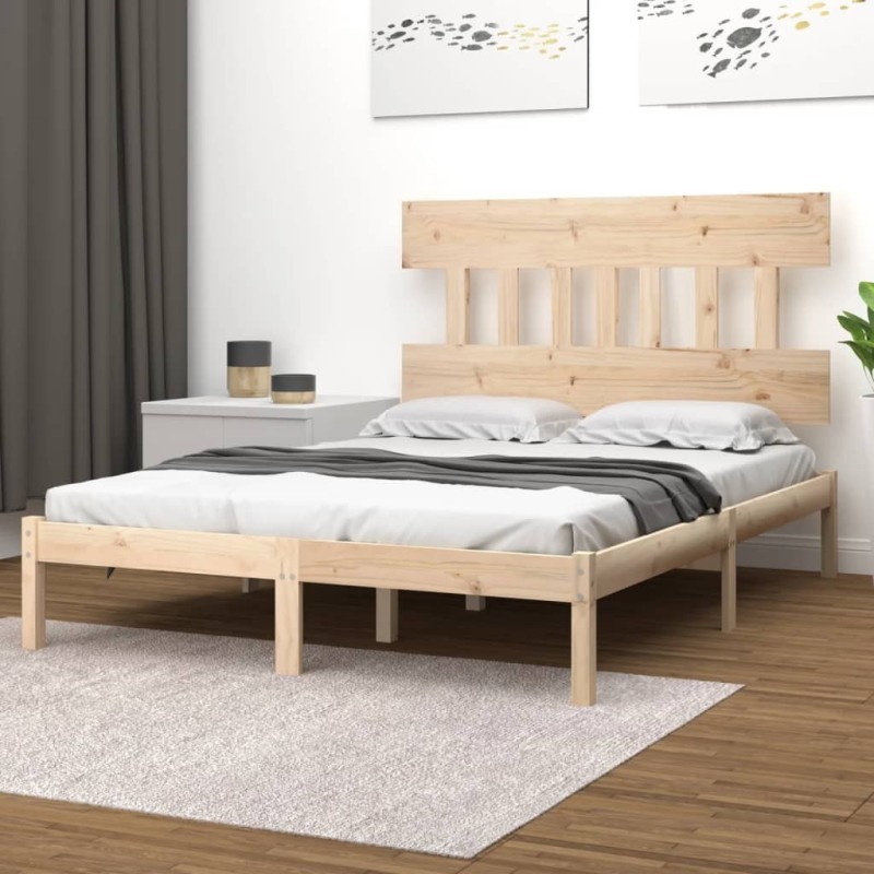 Cadre de lit sans matelas 150x200 cm bois massif 