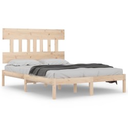 Cadre de lit sans matelas 150x200 cm bois massif 