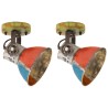 Plafonniers industriels 2 pcs Récupérés 17x24 cm E27 
