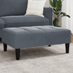 Repose-pied gris foncé 77x55x31 cm velours 