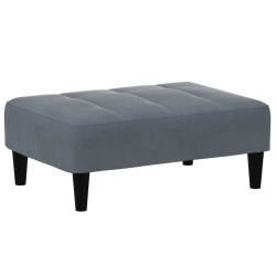 Repose-pied gris foncé 77x55x31 cm velours 