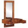 Miroir mural avec tiroirs 60x33x90 cm bois massif d'acacia 