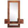 Miroir mural avec tiroirs 60x33x90 cm bois massif d'acacia 