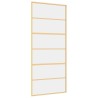 Porte coulissante doré 90x205 cm verre ESG clair et aluminium 