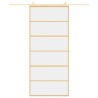 Porte coulissante doré 90x205 cm verre ESG clair et aluminium 