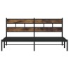 Cadre de lit en métal sans matelas chêne fumé 193x203 cm 