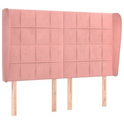 Tête de lit avec oreilles Rose 147x23x118/128 cm Velours 
