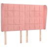 Tête de lit avec oreilles Rose 147x23x118/128 cm Velours 