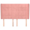 Tête de lit avec oreilles Rose 147x23x118/128 cm Velours 