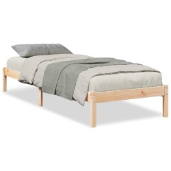 Cadre de lit extra long sans matelas 100x220 cm bois massif pin 