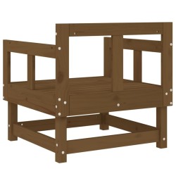 Chaises de jardin lot de 2 marron miel bois massif de pin 