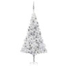 Arbre de Noël artificiel pré-éclairé/boules argenté 180 cm PET 