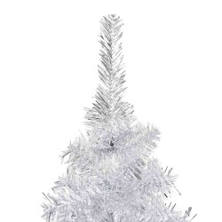 Arbre de Noël artificiel pré-éclairé/boules argenté 180 cm PET 
